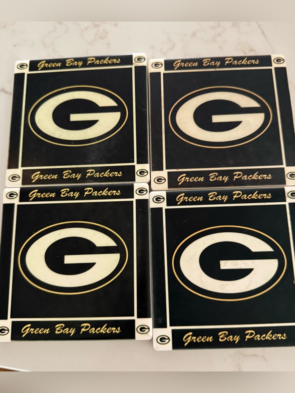 Green Bay Packers Sandstone Drink Coasters Lot 4